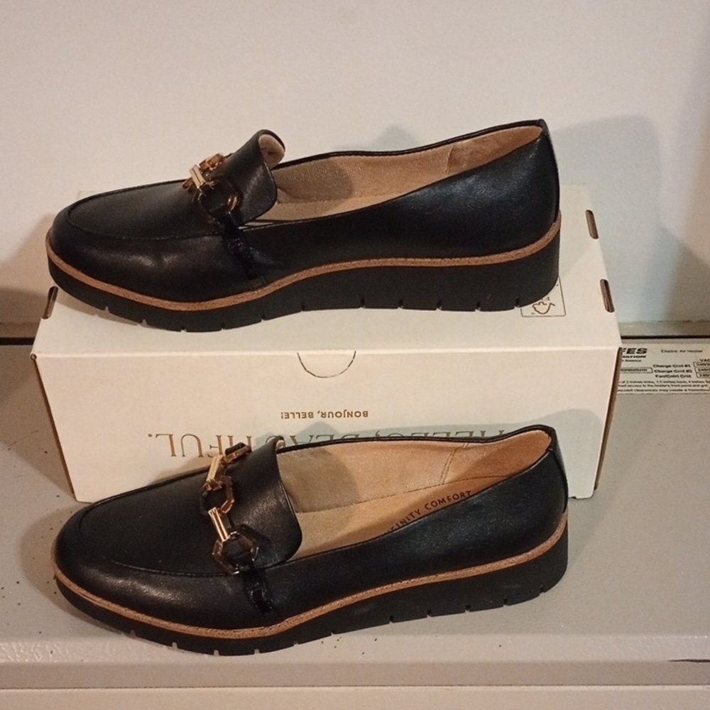 Euc Black Women's Loafers size 10w
